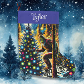 Grappige kerst Bigfoot gepersonaliseerd Grote Kerstsok