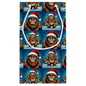 Grappige kerst Bigfoot Sasquatch Klein Cadeauzakje (Achterkant)