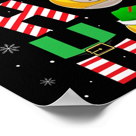 Grappige kerst biljart Ho Ho Kerstmis Matching P Poster (Hoek)