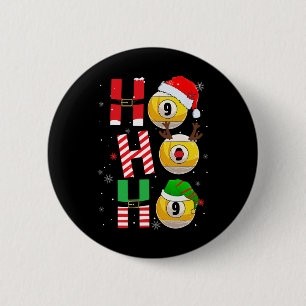 Grappige kerst biljart Ho Ho Kerstmis Matching P Ronde Button 5,7 Cm