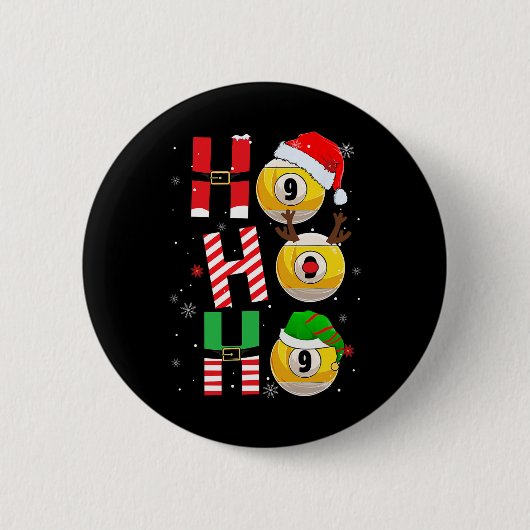 Grappige kerst biljart Ho Ho Kerstmis Matching P Ronde Button 5,7 Cm (Voorkant)