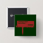 Grappige kerst-billboard knop vierkante button 5,1 cm (Voorkant /achterkant)