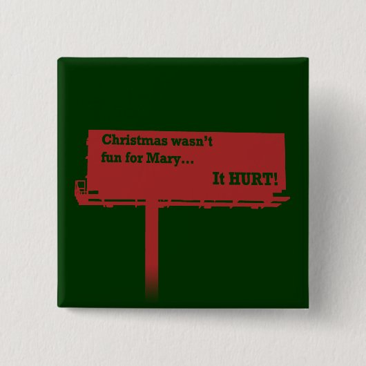 Grappige kerst-billboard knop vierkante button 5,1 cm (Voorkant)