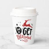 grappige kerst blitzened tijd drink papieren bekers (Voorkant)