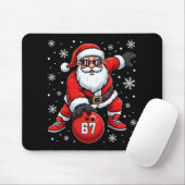 Grappige Kerst Bowling Cool Sinterklaas 6 7 Meme Muismat (Met muis)