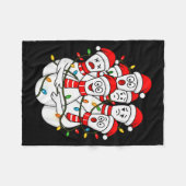 Grappige Kerst Bowling Kerstman Bowling Ns Team Ma Fleece Deken (Voorkant (Horizontaal))