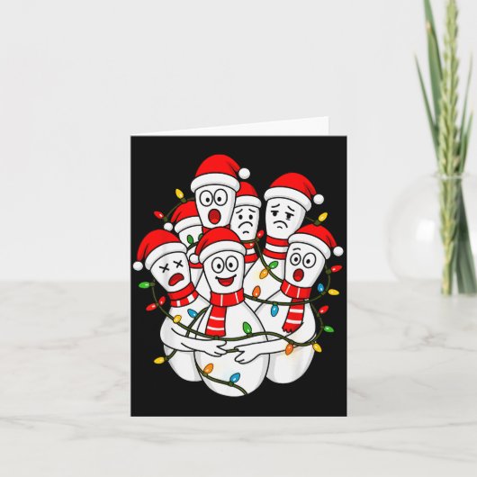 Grappige Kerst Bowling Kerstman Bowling Ns Team Ma Kaart (Voorkant)