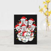 Grappige Kerst Bowling Kerstman Bowling Ns Team Ma Kaart (Gele Bloem)