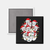 Grappige Kerst Bowling Kerstman Bowling Ns Team Ma Magneet (Voorkant / Achterkant)