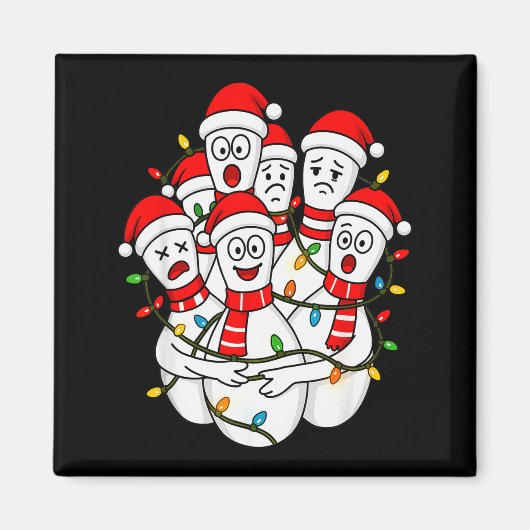 Grappige Kerst Bowling Kerstman Bowling Ns Team Ma Magneet (Voorkant)