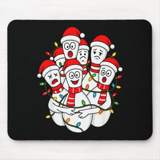 Grappige Kerst Bowling Kerstman Bowling Ns Team Ma Muismat (Voorkant)