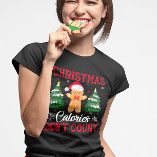 Grappige kerst calorieën tellen niet T-shirt