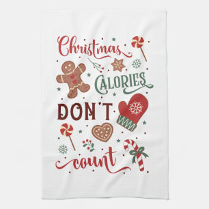 Grappige Kerst calorieën woordkunst  Theedoek