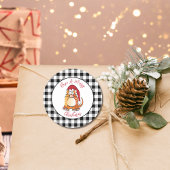 Grappige Kerst Cartoon Cat Santa Hat Vakantie Ronde Sticker