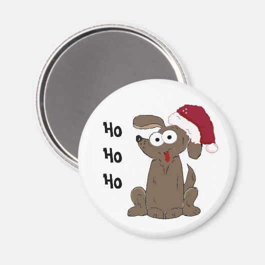 Grappige Kerst Cartoon Hond Magneet (Voorkant / Achterkant)