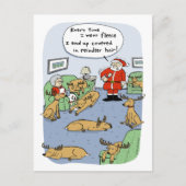 Grappige kerst Cartoon rendier haar en fleece Feestdagenkaart (Voorkant)