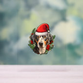 Grappige kerst catahoula luipaard hond acryl bord (Neutraal)