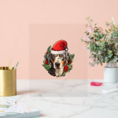 Grappige kerst catahoula luipaard hond acryl bord (Huwelijk)