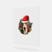 Grappige kerst catahoula luipaard hond acryl bord (Hoek)
