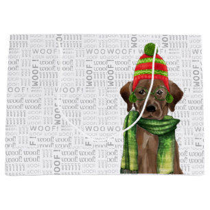 Grappige kerst chocolade labrador hond groot cadeauzakje
