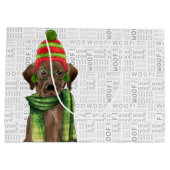 Grappige kerst chocolade labrador hond groot cadeauzakje (Achterkant)
