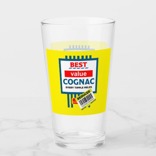 Grappige Kerst Cognac Etiket Glas (Voorkant)