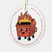 Grappige kerst collega dumpster brand keramisch ornament (Links)