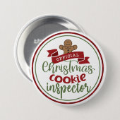 Grappige Kerst Cookie Inspecteur Hilarious Vakanti Ronde Button 7,6 Cm (Voorkant /achterkant)