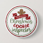 Grappige Kerst Cookie Inspecteur Hilarious Vakanti Ronde Button 7,6 Cm (Voorkant)