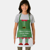 Grappige Kerst Cookie Maker Helper Elf Groen Rood Schort (Insitu)