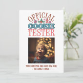 Grappige kerst Cookie Tester Feestdagenkaart (Staand voorkant)