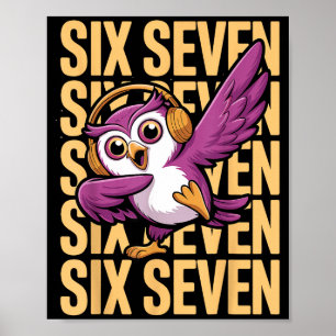 Grappige Kerst Cool Uil Dabbing Xmas Dab Zes Zeven Poster