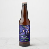 Grappige Kerst Custom Homebrew Vakantie Wolven Bier Etiket (Voorkant)