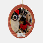 Grappige Kerst Custom Pet Foto Keramisch Ornament (Rechts)