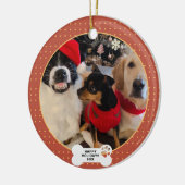 Grappige Kerst Custom Pet Foto Keramisch Ornament (Links)