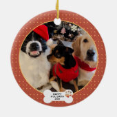 Grappige Kerst Custom Pet Foto Keramisch Ornament (Achterkant)