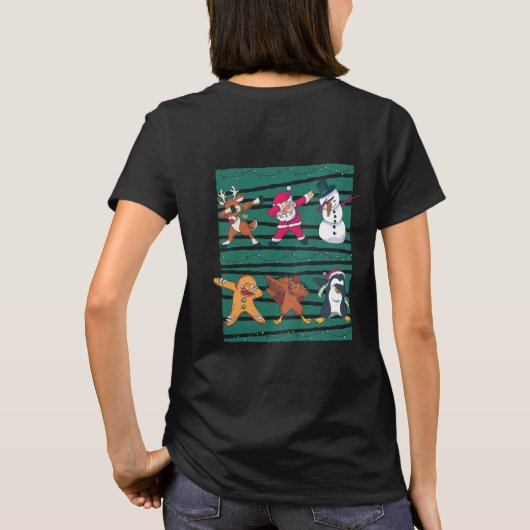 Grappige kerst dabbing dieren lijn dansen t-shirt (Achterkant)