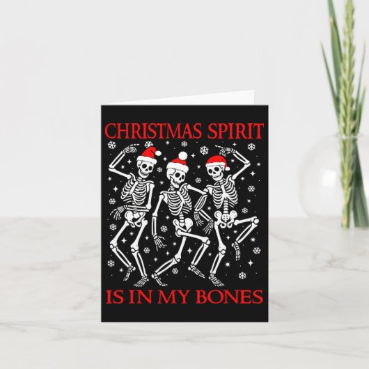 Grappige Kerst Dansende Skeletten Kerstgeest Kaart (Voorkant)