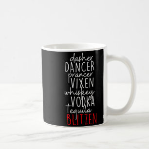 Grappige kerst Dasher Dancer Prancer Vixen Whiske Koffiemok