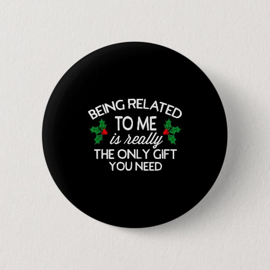 Grappige kerst dat ik familie ben grap  ronde button 5,7 cm (Voorkant)
