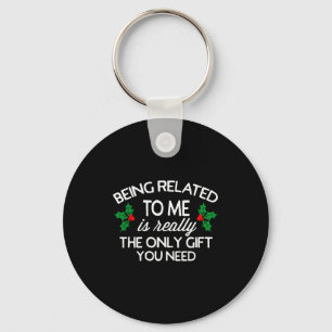 Grappige kerst dat ik familie ben grap sleutelhanger