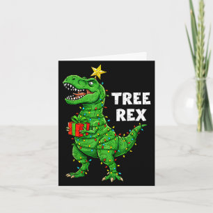 Grappige kerst dinosaurus boom rex dino kerstman x kaart