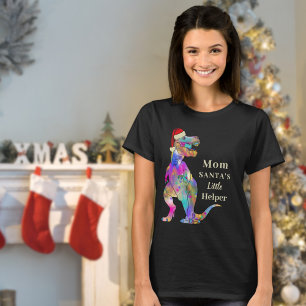 Grappige kerst dinosaurus mam citaat t-shirt