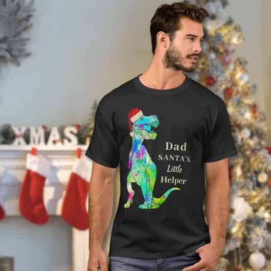 Grappige kerst dinosaurus vader grap t-shirt