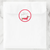 Grappige Kerst Doxer Ronde Sticker (Tas)