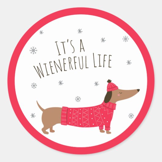 Grappige Kerst Doxer Ronde Sticker (Voorkant)