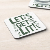 Grappige kerst drank coaster bier onderzetter (Linkerzijde)