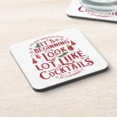 Grappige kerst drank coaster bier onderzetter (Linkerzijde)