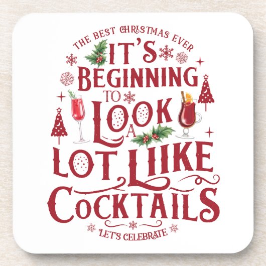 Grappige kerst drank coaster bier onderzetter (Voorkant)