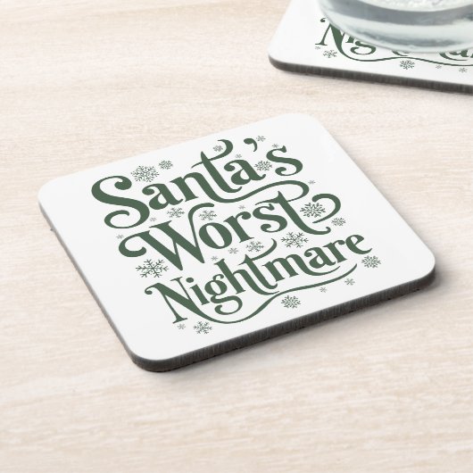 Grappige kerst drank coaster bier onderzetter (Linkerzijde)